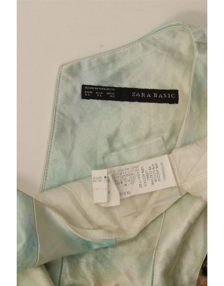 Zara kvinders abstrakt mønster ærmeløs A-line kjole UK 18 XL flerfarvet