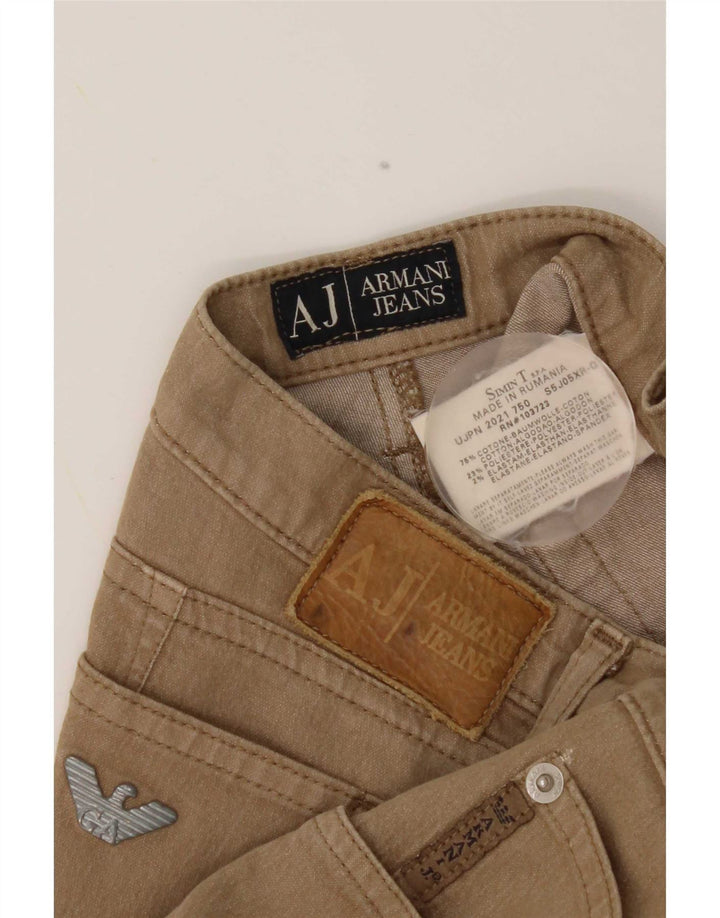 Armani Dame Straight Jeans W31 L26 Beige Bomuld