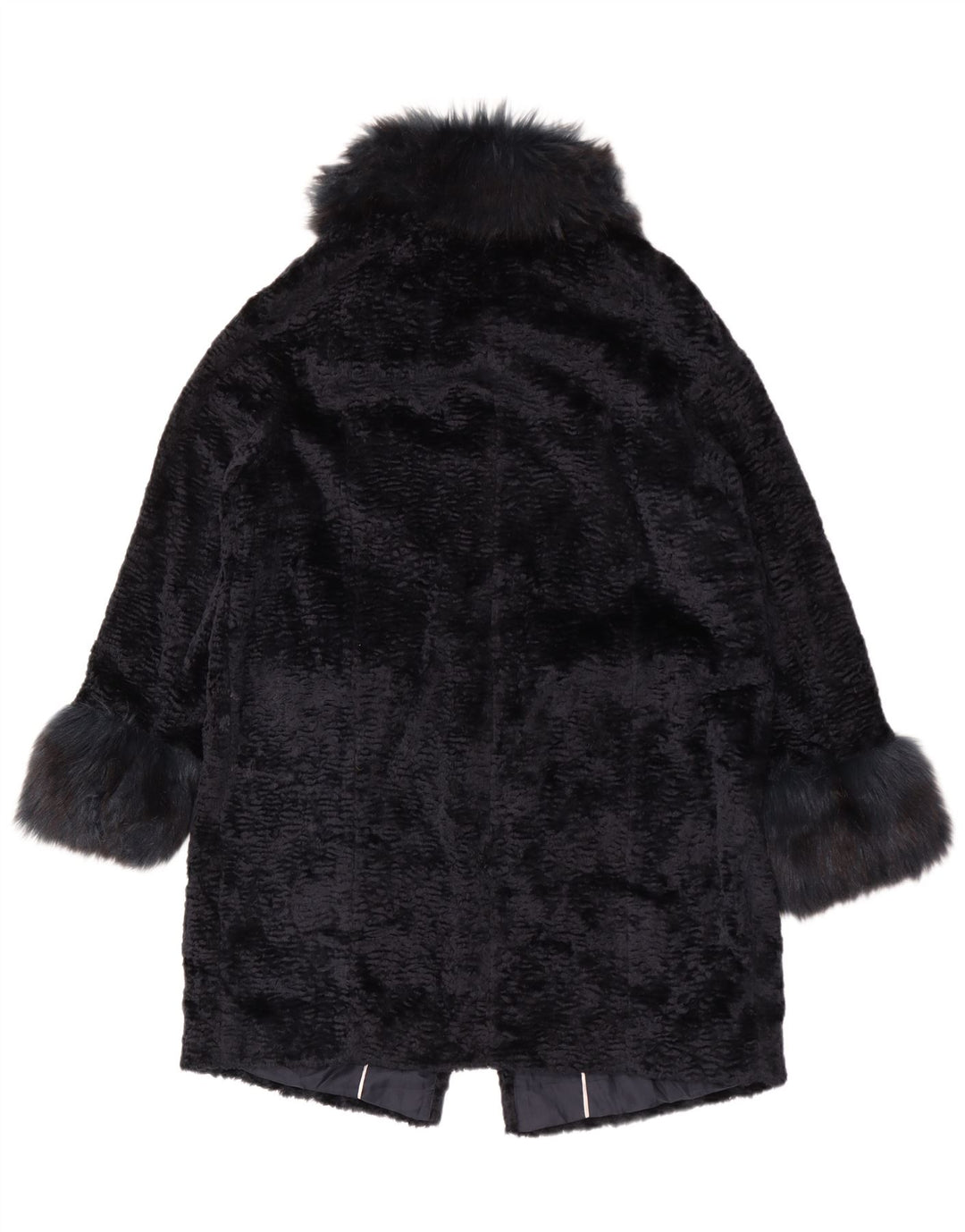 Marks & Spencer Dame Oversized Faux Fur Overcoat UK 14 Large Navy Blue