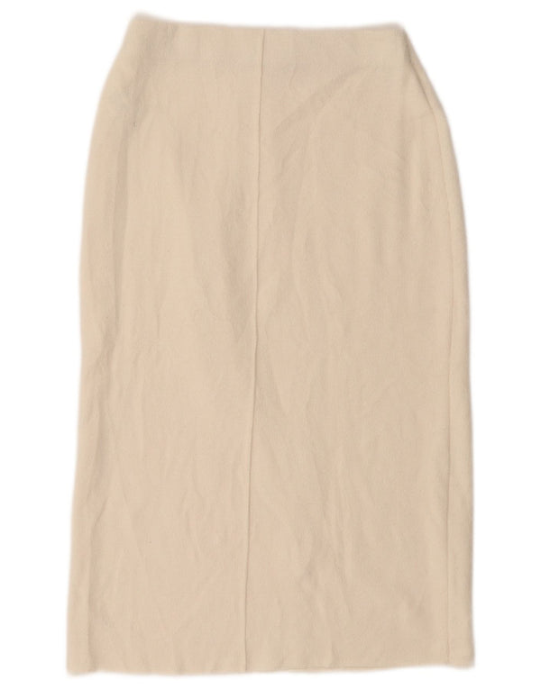 ZARA Midi lige nederdel Small W26 Off White polyester