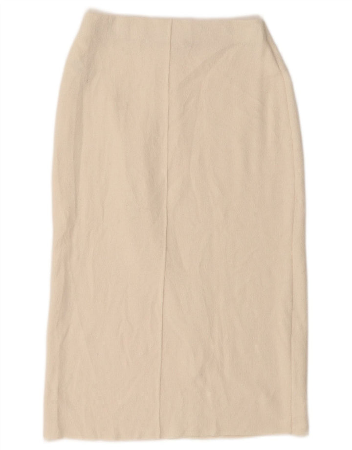 ZARA Midi lige nederdel Small W26 Off White polyester