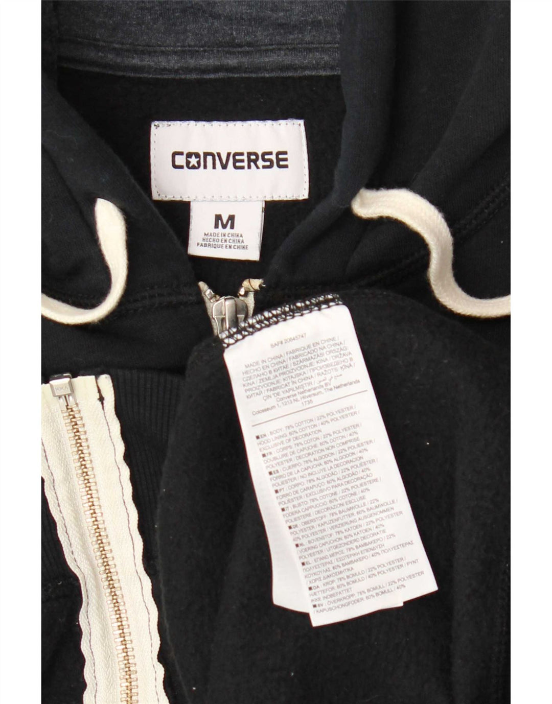 Converse Hættetrøje med lynlås til mænd Medium marineblå bomuld