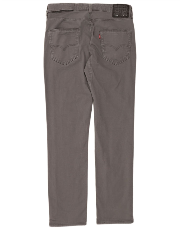 LEVI'S Herre 511 Slim Chino Bukser W34 L32 Grå Bomuld