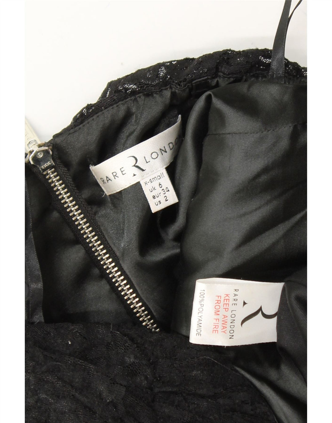 VINTAGE Womens Maxi Strapless Dress UK 6 XS  Black Polyamide Vintage Vintage and Second-Hand Vintage from Messina Hembry 