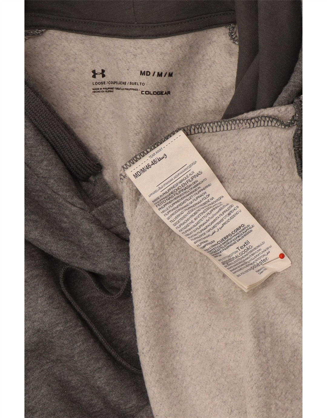 Under Armour Herre Cold Gear Hættetrøje Jumper Medium Grå Bomuld