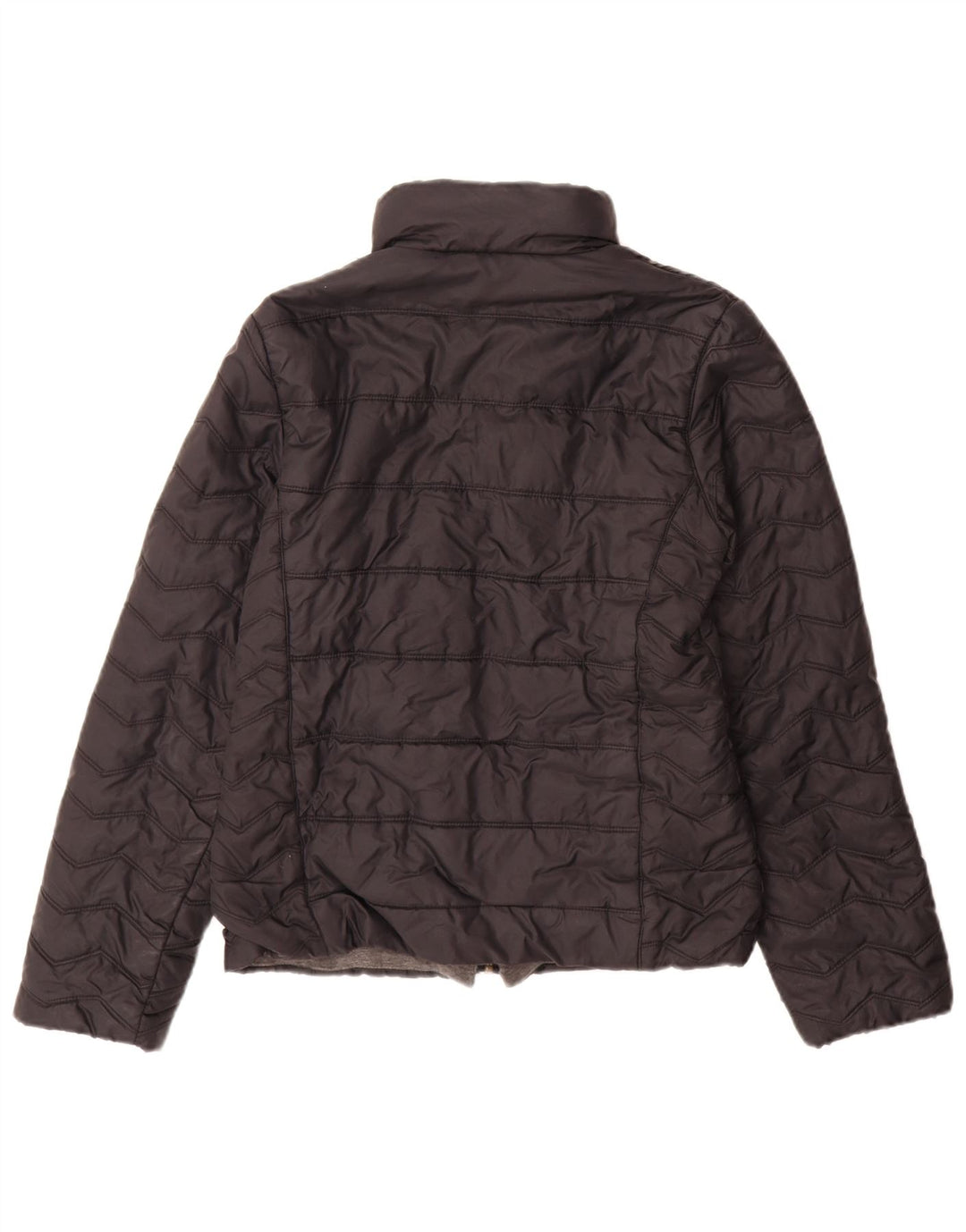 Zara Dame Polstret Jakke UK 12 Medium Sort Nylon