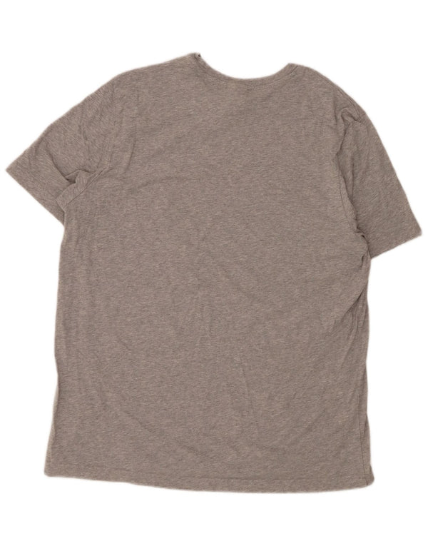 Reebok Mens Graphic T-Shirt Top XL Grey Flecked Cotton