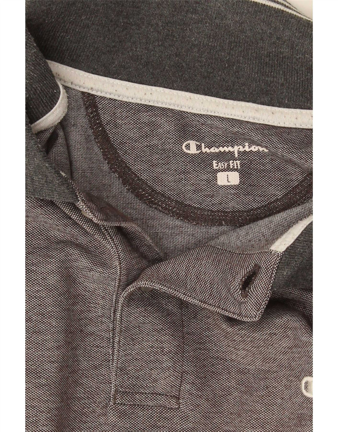 Champion Herre Easy Fit Polo Shirt Large Gråstribet