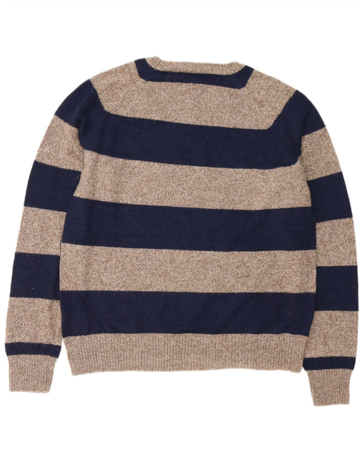 J. CREW Herre sweater med rund hals, stor marineblå stribet polyamid