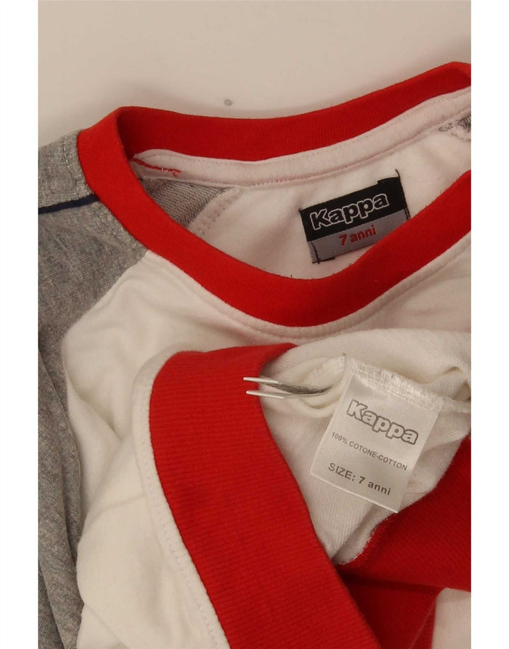Kappa Boys Grafisk Sweatshirt Jumper 6-7 år Hvid Colourblock Bomuld
