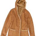 Klass Dame Hooded Sherpa Jacket UK 12 Medium Beige Polyester