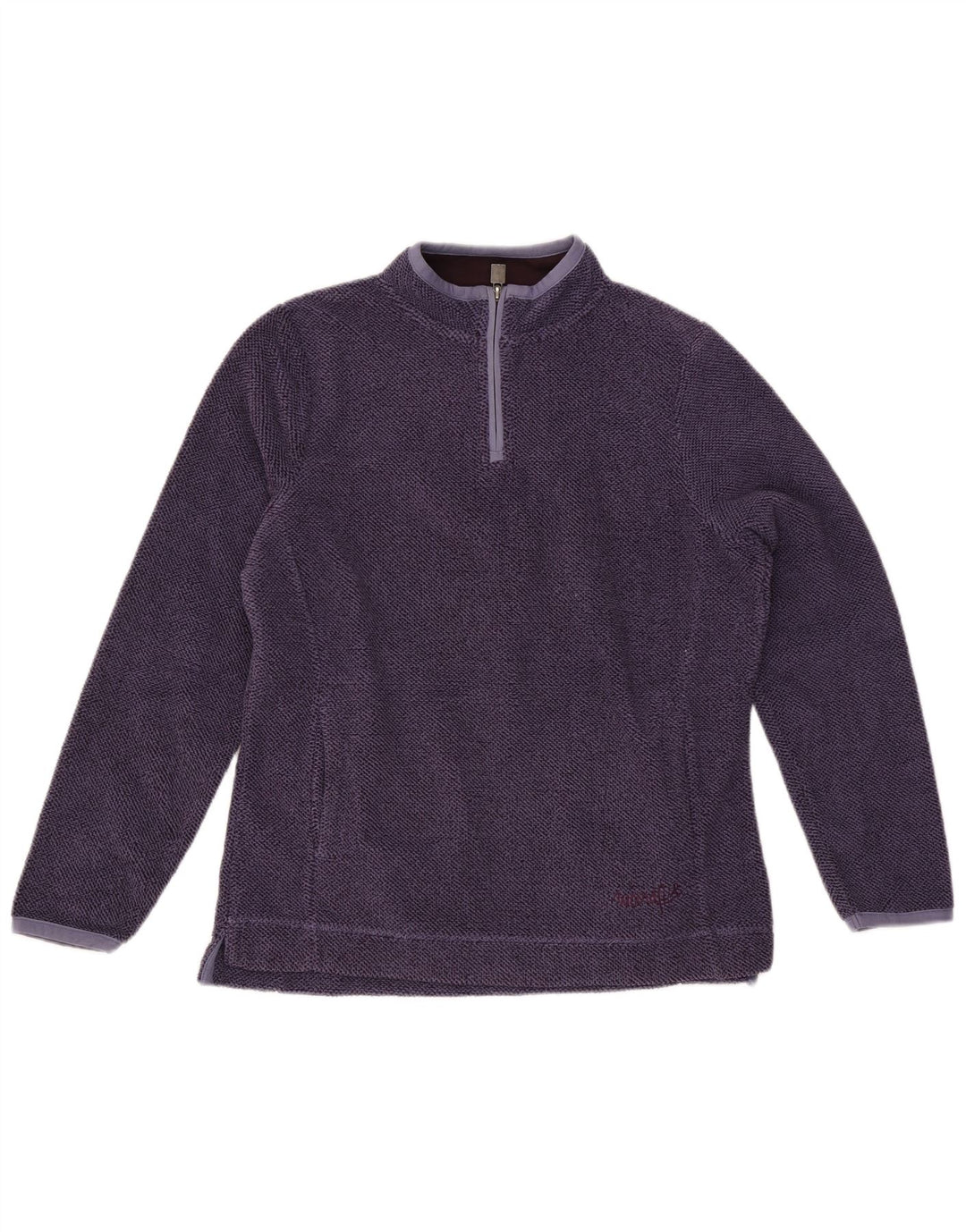 Weird Fish Dame Zip Neck Sweatshirt Jumper UK 12 Medium Purple Polyester