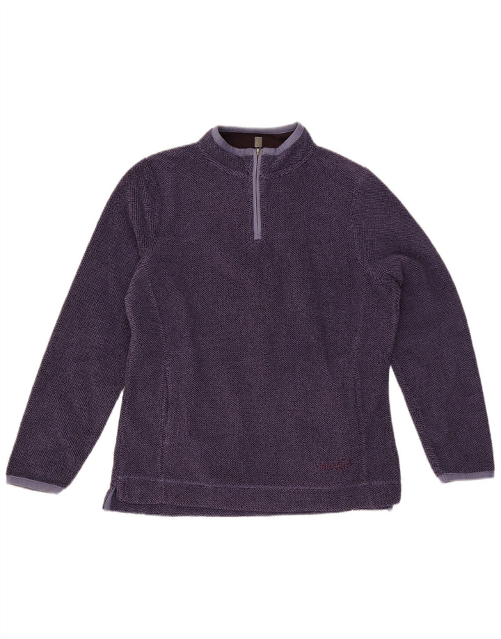 Weird Fish Dame Zip Neck Sweatshirt Jumper UK 12 Medium Purple Polyester