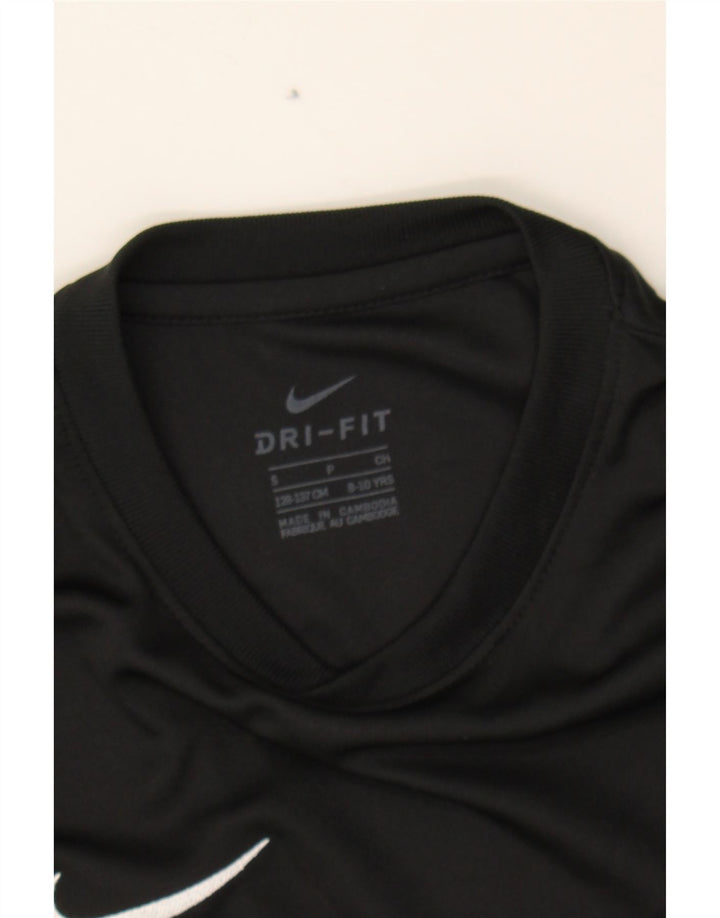 NIKE Boys Dri Fit T-Shirt Top 8-9 Years Small Black Polyester Vintage Nike and Second-Hand Nike from Messina Hembry 