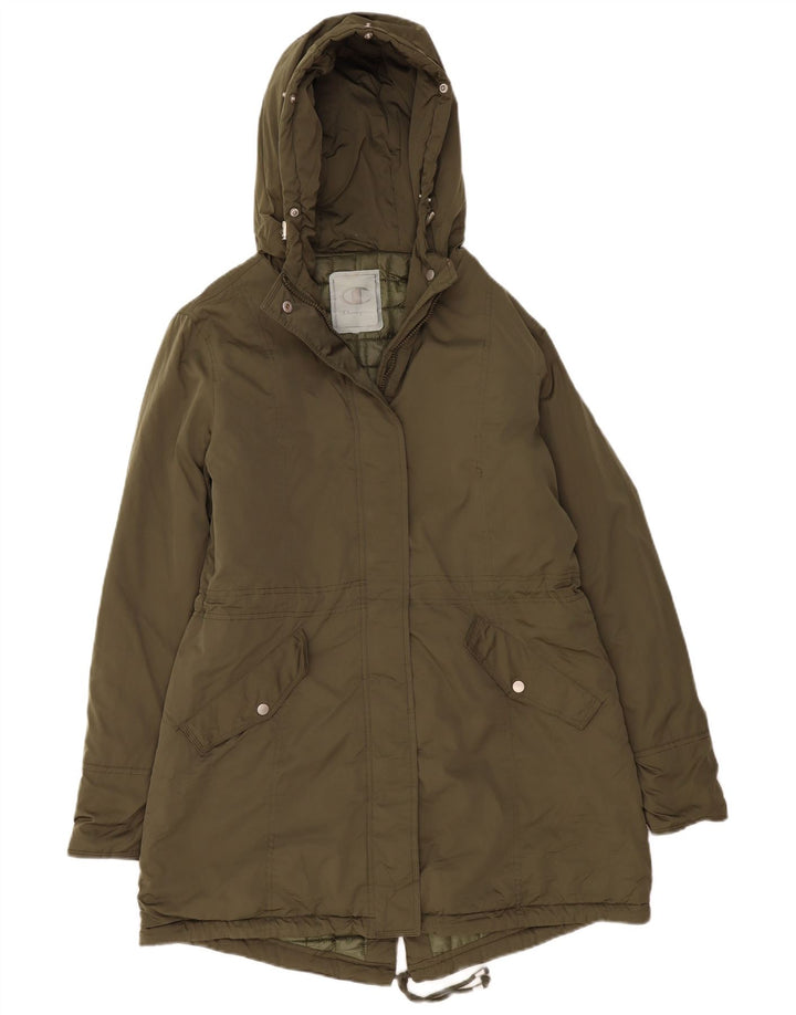 Champion Dame Hooded Parka Jacket UK 18 XL Khaki Polyester