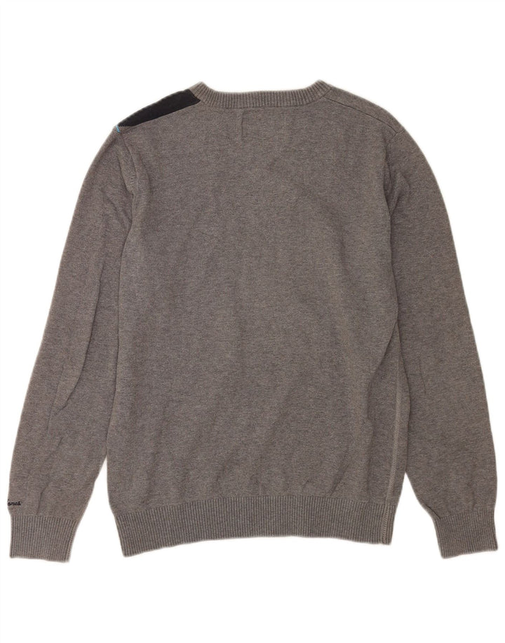 Jack & Jones Herre V-hals sweater Medium Grå Colourblock Bomuld