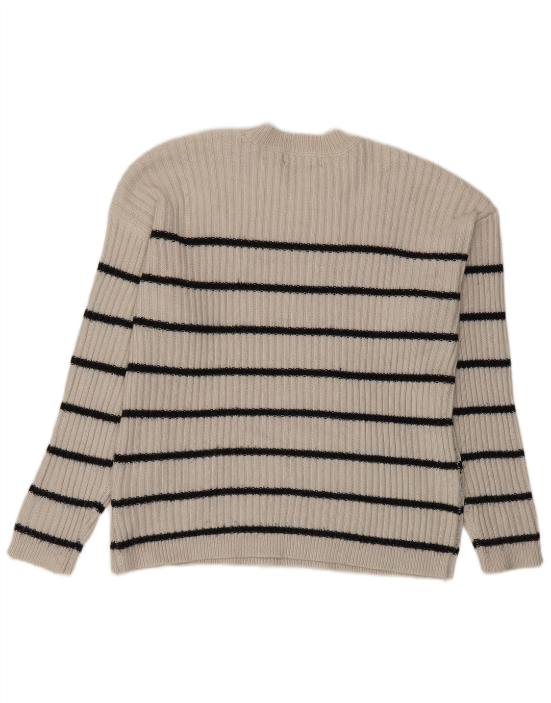 Marks & Spencer Dame sweater med rund hals DK 14 Medium Beige Stribet