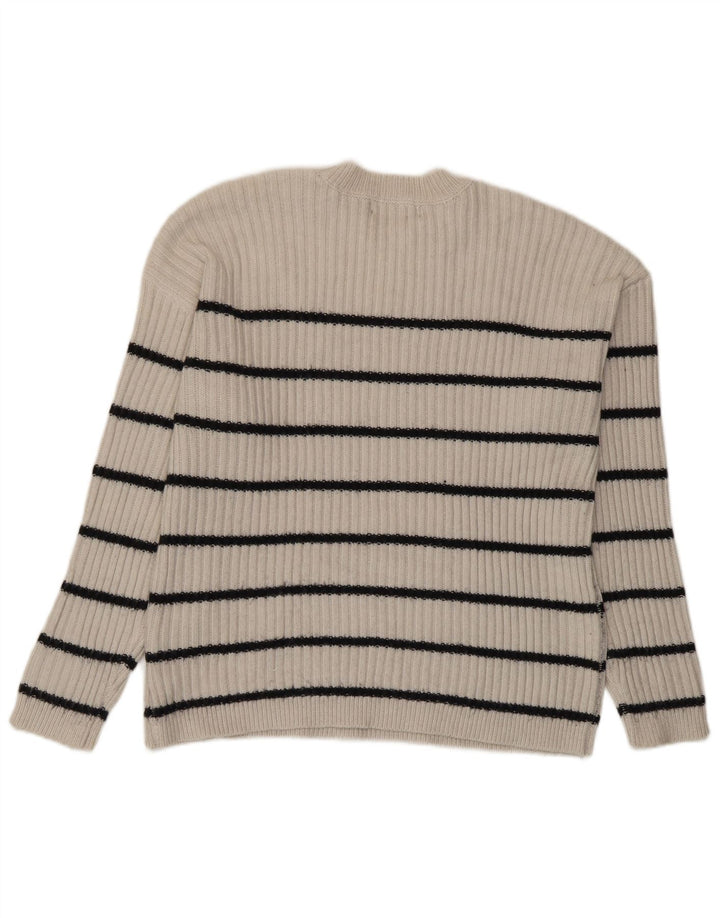 Marks & Spencer Dame sweater med rund hals DK 14 Medium Beige Stribet