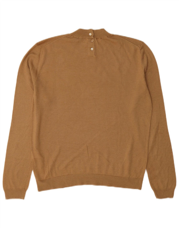 Zara Dame Turtle Neck Jumper Sweater UK 12 Medium Khaki Modal