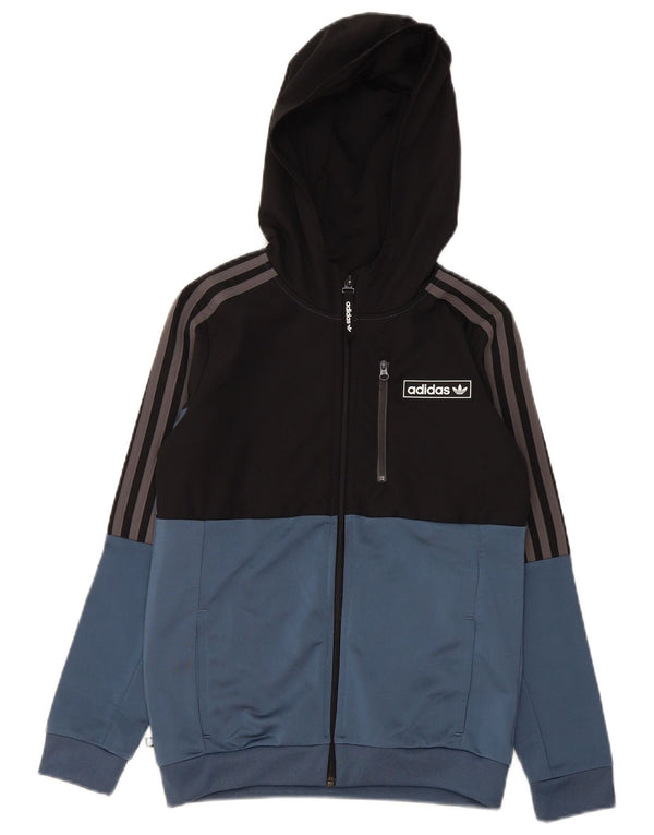 Adidas hættetrøje med lynlås til drenge 11-12 år Sort Colourblock Polyester