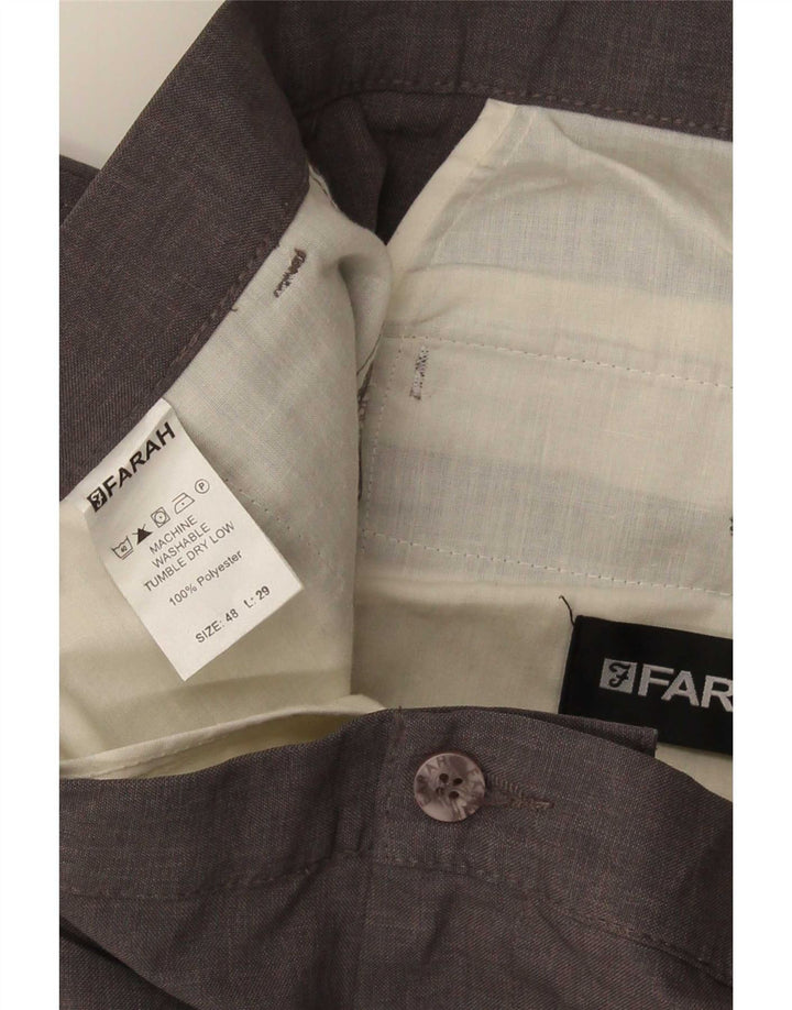 Farah Lige Chinobukser til mænd W48 L29 Grå polyester
