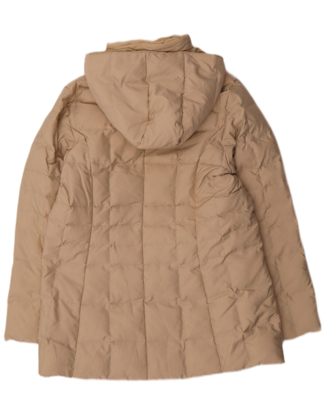 SERGIO TACCHINI Polstret frakke med hætte til kvinder UK 16 Stor beige polyester