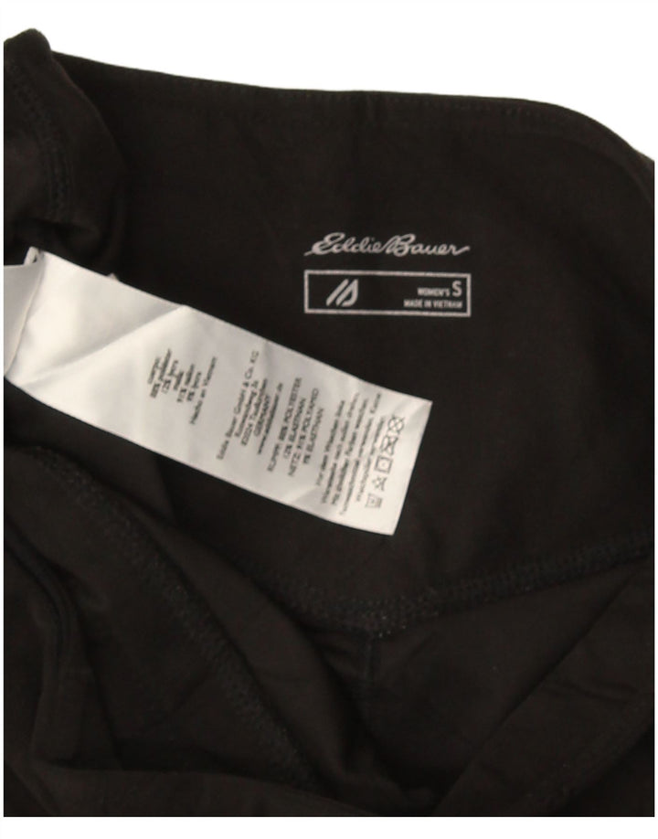 Eddie Bauer Dame Capri Leggings UK 10 Small Black Polyester