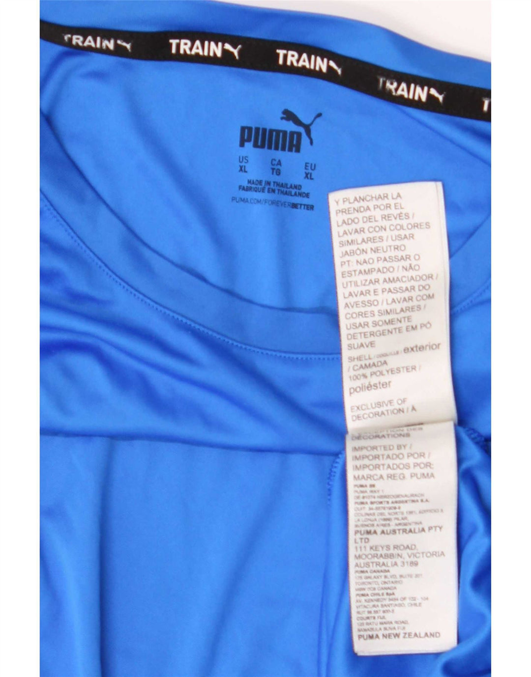 Puma Herre Grafisk T-Shirt Top XL Blå Polyester