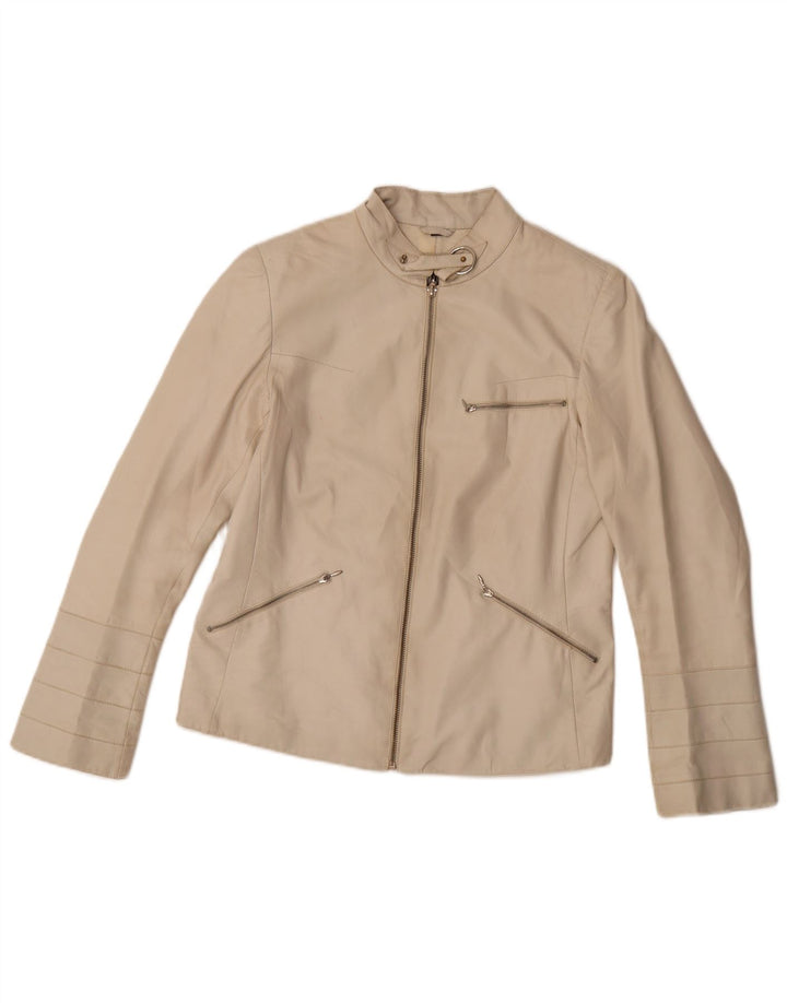 Olivieri Les Marees Dame Læderjakke IT 44 Medium Beige Læder