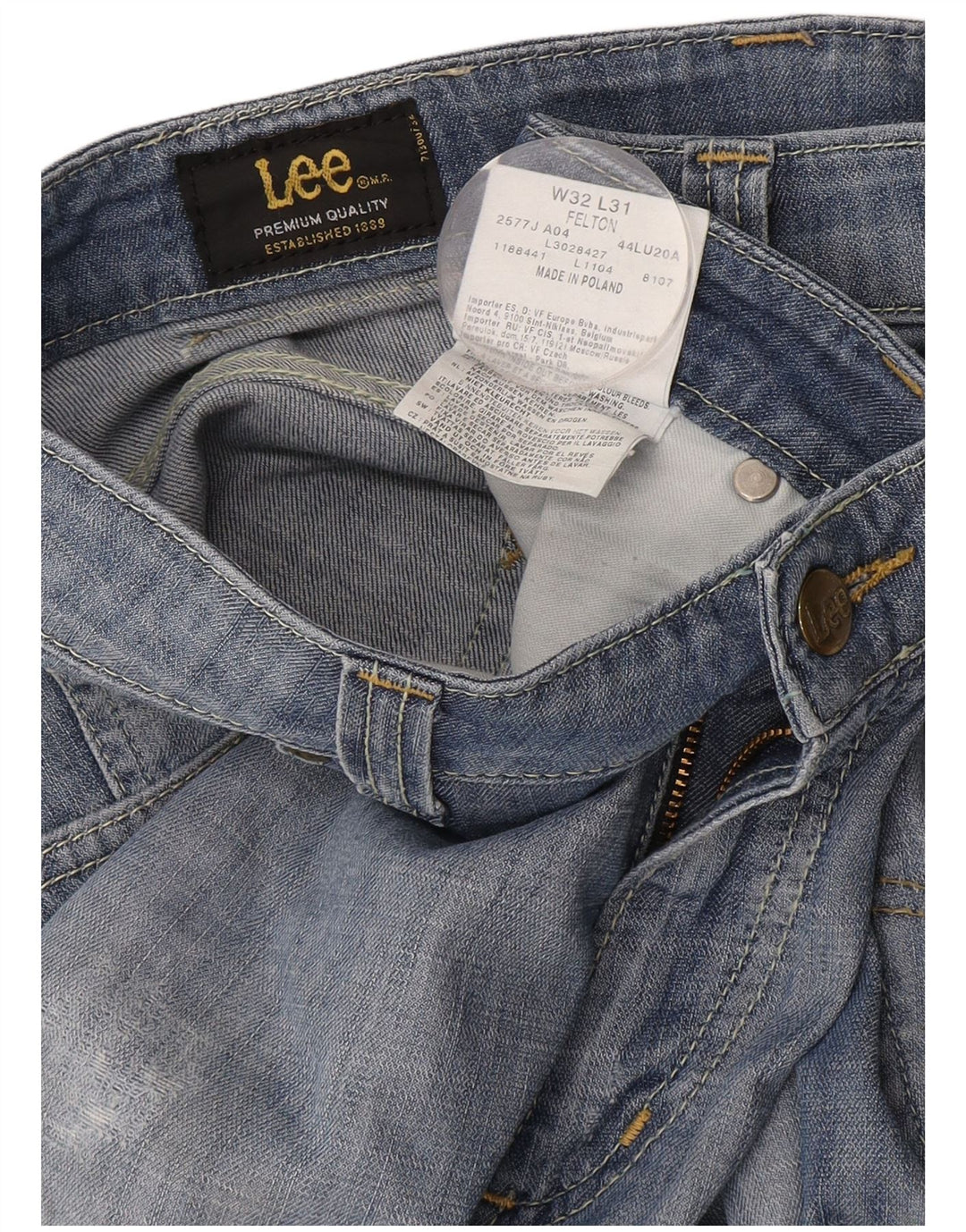 LEE Dame Felton Flared Jeans W32 L31 Blå Bomuld
