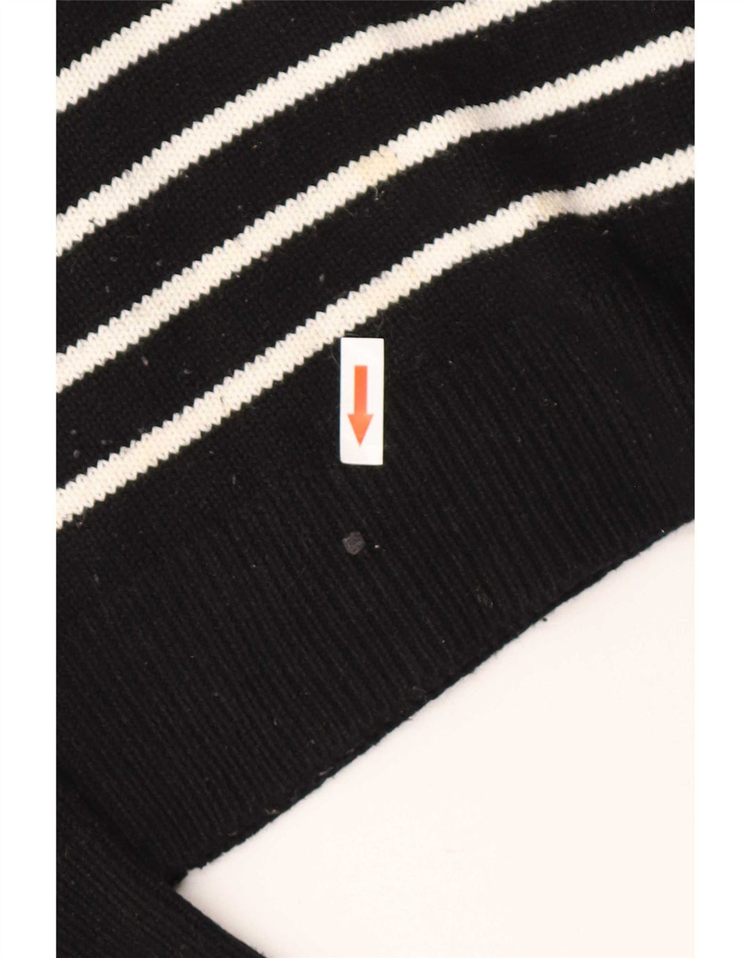 Zara Dame Boat Neck Jumper Sweater UK 14 Medium Sort Stribet Polyester