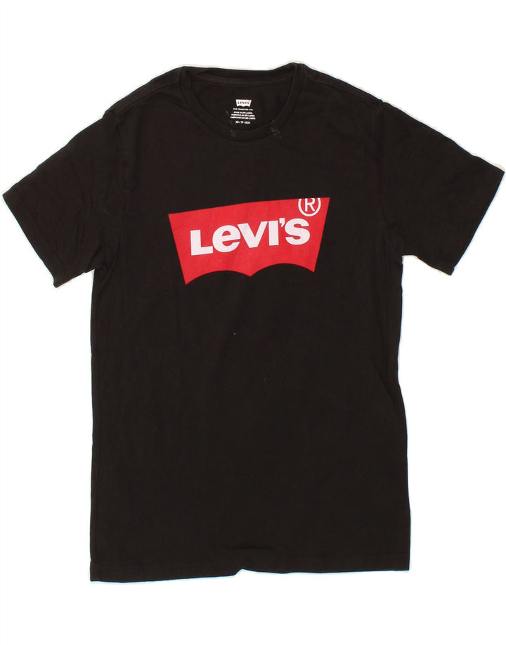 LEVI'S Mens Graphic T-Shirt Top XS Black Cotton Vintage Levi's and Second-Hand Levi's from Messina Hembry 