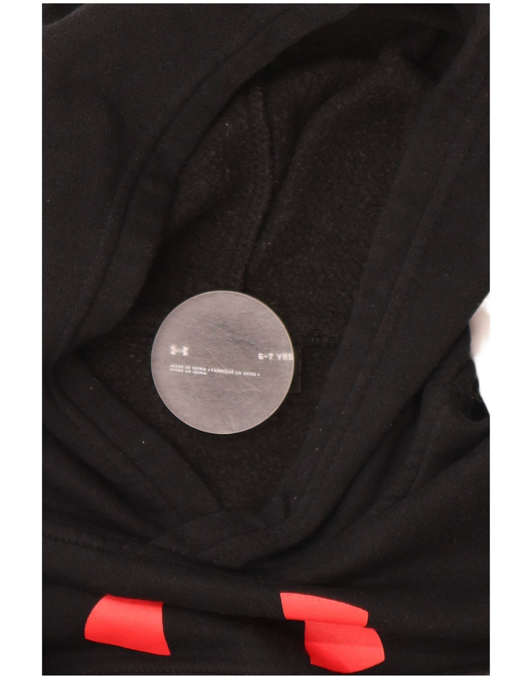 UNDER ARMOUR Grafisk hættetrøje til drenge 6-7 år Sort Colourblock Bomuld