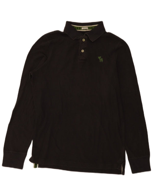 Abercrombie & Fitch Langærmet Polo Shirt til mænd 2XL Grå Bomuld