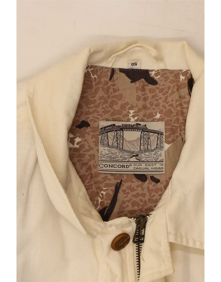 Vintage Herre Utility Jacket IT 50 Large Off White Bomuld