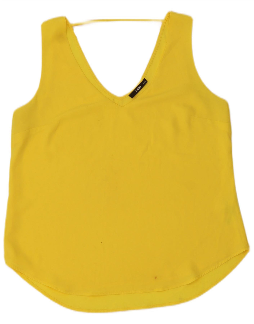 Oasis Dame ærmeløs bluse Top UK 16 Stor Gul Polyester