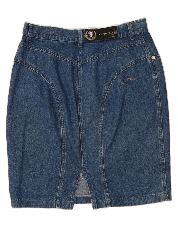 ROCCOBAROCCO Womens Denim Skirt W34 Large Blue Cotton Vintage Roccobarocco and Second-Hand Roccobarocco from Messina Hembry 
