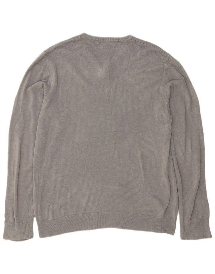 Marks & Spencer Herre V-hals sweater Stor Grå Akryl