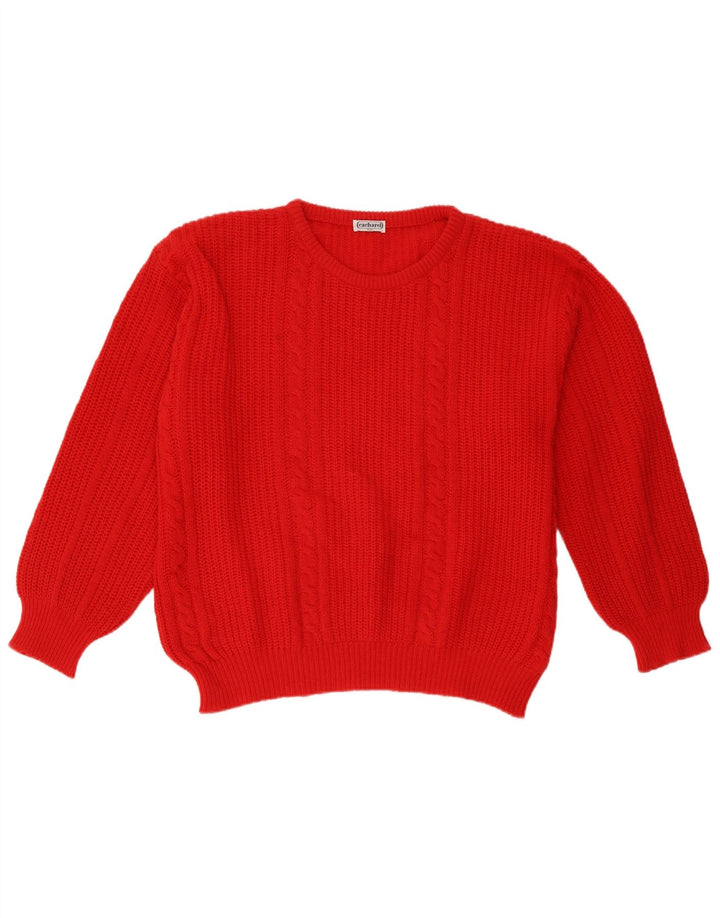 Cacharel Dame Boat Neck Jumper Sweater UK 18 XL Rød Uld