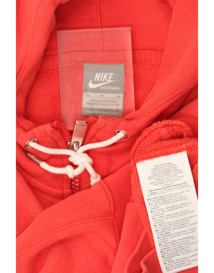 Nike hættetrøje til kvinder med lynlås UK 14 Medium rød bomuld