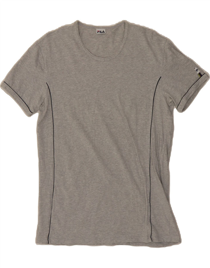 FILA Womens T-Shirt Top UK 14 Medium Grey Cotton Vintage Fila and Second-Hand Fila from Messina Hembry 