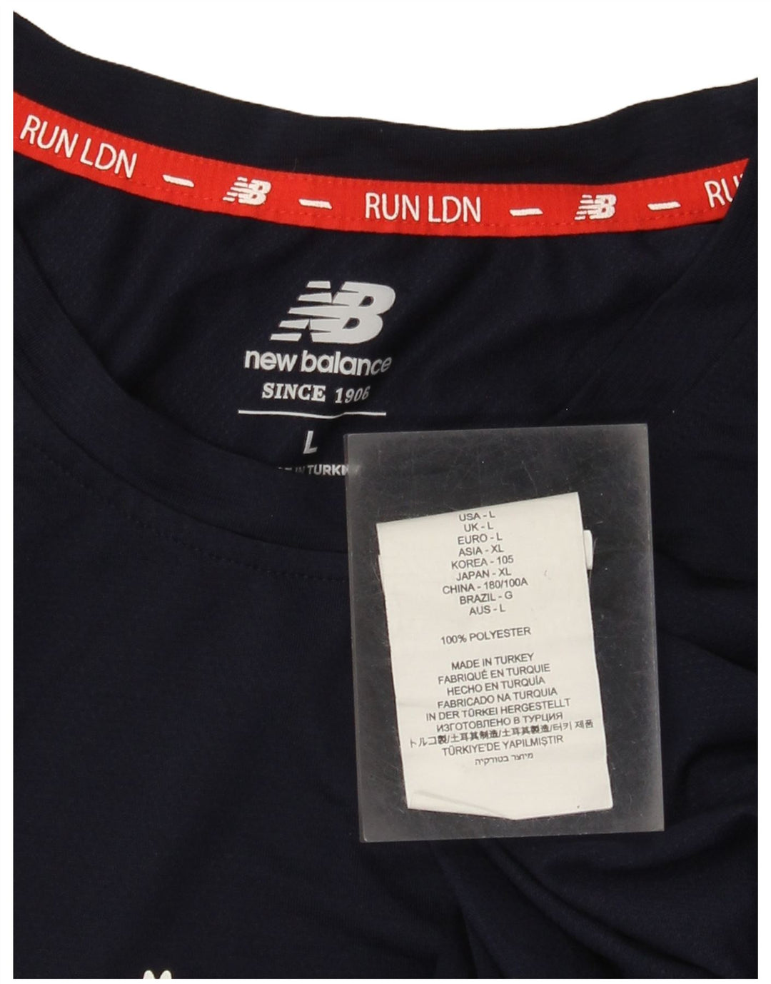 New Balance Herre grafisk T-shirt Top Stor marineblå polyester