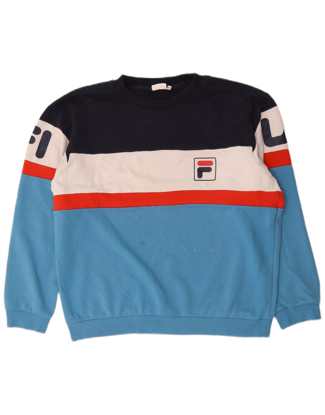 Fila Herre grafisk sweatshirt Jumper XL Flerfarvet Colourblock Bomuld