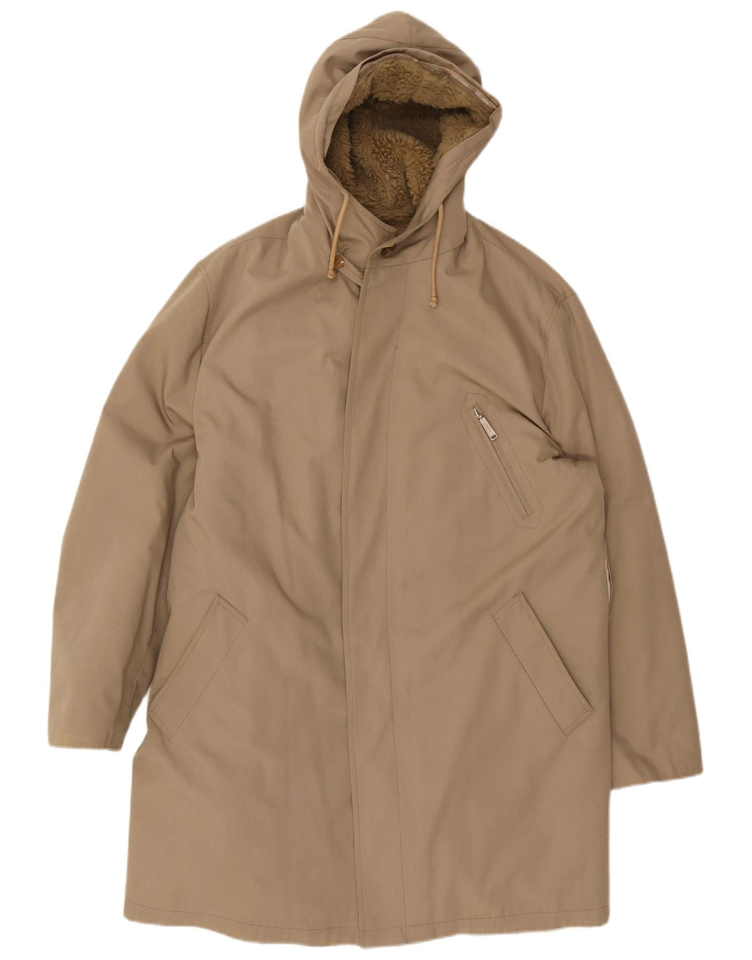Vintage Herre Hooded Parka Jacket UK 40 Large Beige