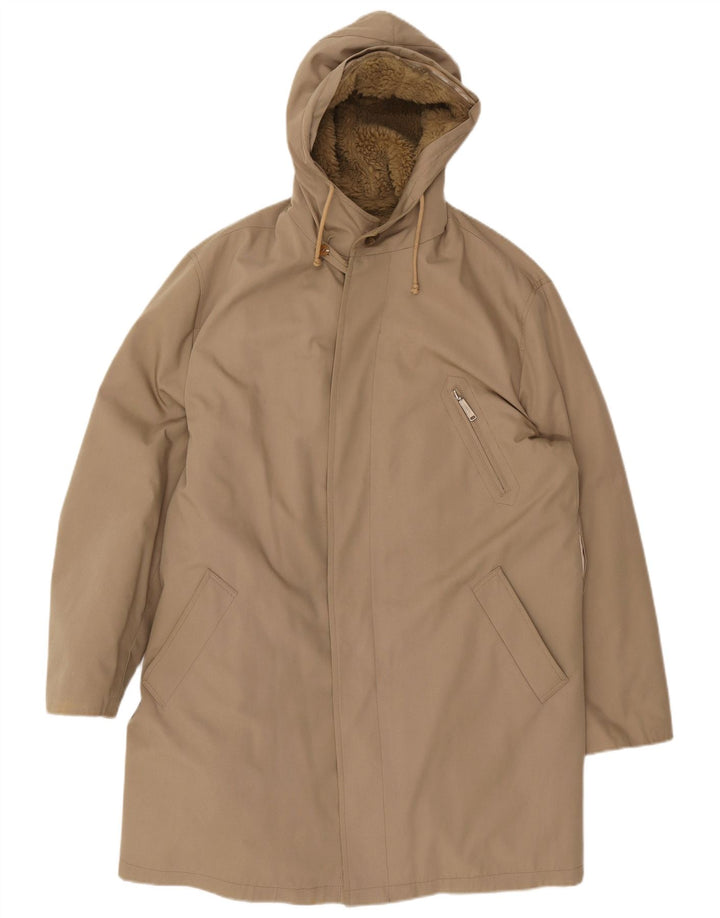 Vintage Herre Hooded Parka Jacket UK 40 Large Beige
