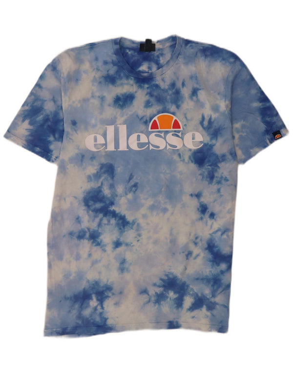 Ellesse Herre Grafisk T-Shirt Top XL Blå Tie Dye Bomuld