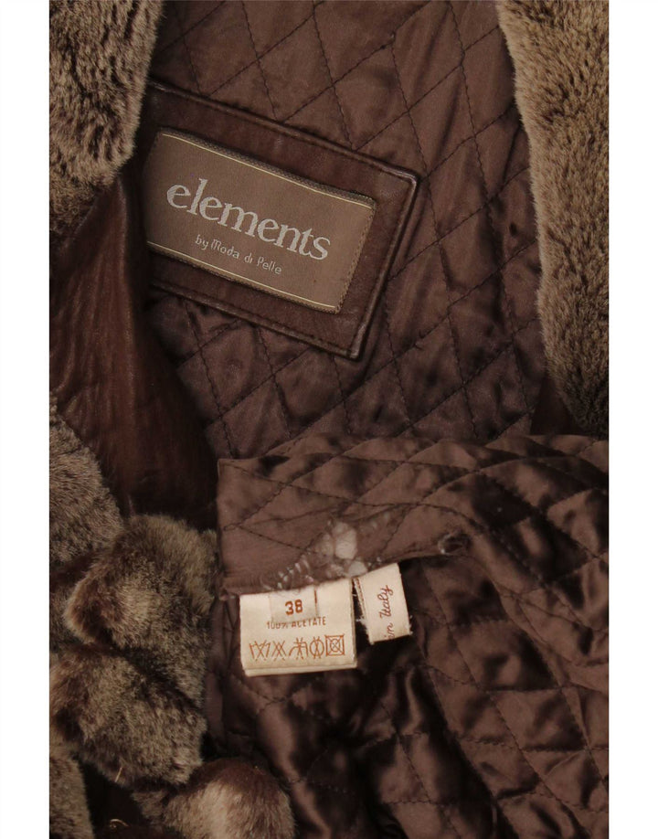 Elements Dame Læderfrakke EU 38 Medium Brun