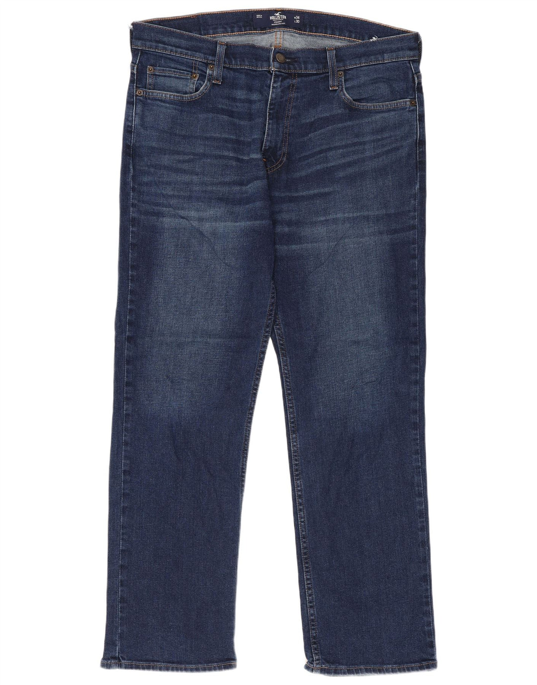 Hollister Herre Flex Straight Jeans W34 L30 Blå