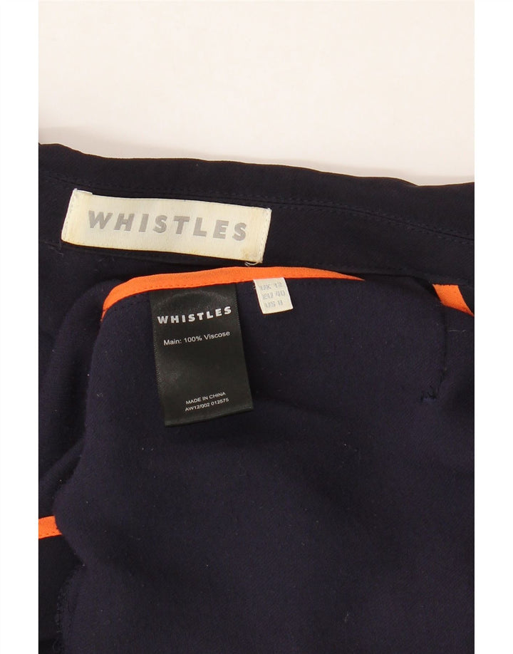 WHISTLES Womens Open Blazer Jacket UK 12 Medium Navy Blue Viscose