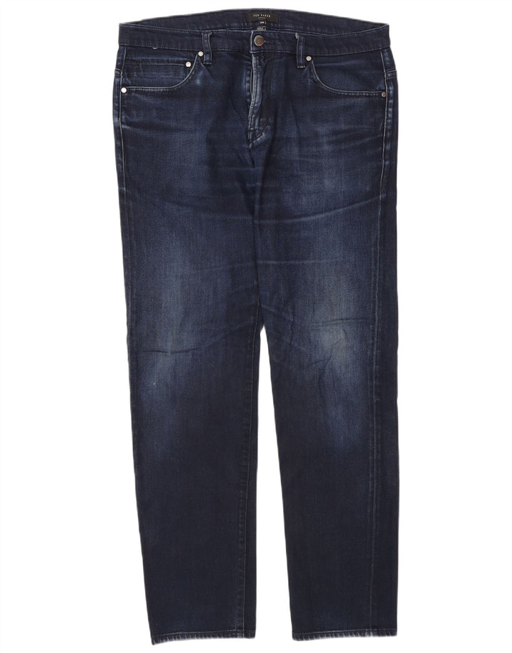 Ted Baker Herre Slim Jeans W34 L30 Marineblå Bomuld